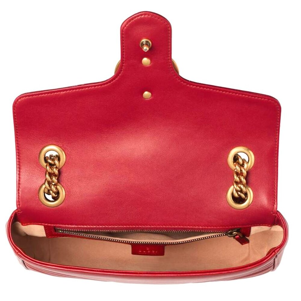 GUCCI Small GG Marmont in Red Camera Bag Model# 443497-DTDIT-6433 - Picture 4 of 4